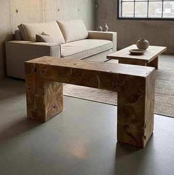 Sidetable Block Teakhout - 140cm | World of Brosi, Ophalen of Verzenden, Nieuw