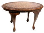 Bijzettafel - Hout, been inleg - Anglo-Indiase salontafel, Antiek en Kunst