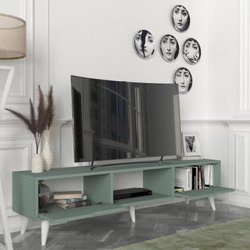 Tv-meubel Kullila 160x35x40 cm groen en wit [en.casa], Verzenden, Nieuw