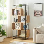 Boekenkast Rennebu open kast 160x80x33 cm zwart en eikenkleu, Huis en Inrichting, Kasten | Boekenkasten, Verzenden, Nieuw