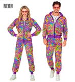 Neon Flower Power Trainingspak Paars, Kleding | Dames, Carnavalskleding en Feestkleding, Ophalen of Verzenden, Nieuw