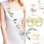Vrijgezellenfeest set met sluier, buttons, armbanden en spel, Verzenden, Nieuw, Feestartikel, Geboorte of Huwelijk