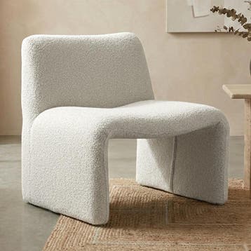 *WOONWINKEL* Gebogen Fauteuil Creme Stof, Verzenden, Nieuw, Stof