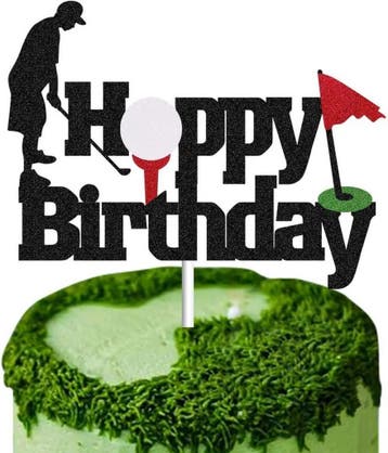 Golf taart topper Happy Birthday groen, Hobby en Vrije tijd, Taarten en Cupcakes maken, Verzenden, Nieuw, Taarten of Cupcakes