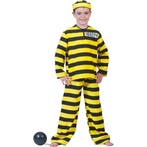 Verkleedkleding boevenpak geel zwart gestreept - Boeven kl.., Kinderen en Baby's, Carnavalskleding en Verkleedspullen, Ophalen of Verzenden