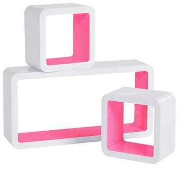 Set van 3 Witte Kubus Wandplanken – MDF Zwevende Planken, Verzenden, Nieuw