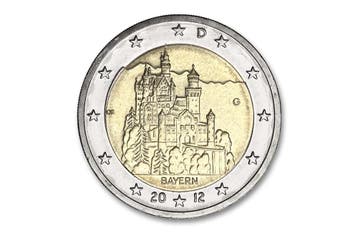 2 euro Bavaria Neuschwanstein kasteel 2012 - Duitsland, Postzegels en Munten, Munten | Europa | Euromunten, Verzenden