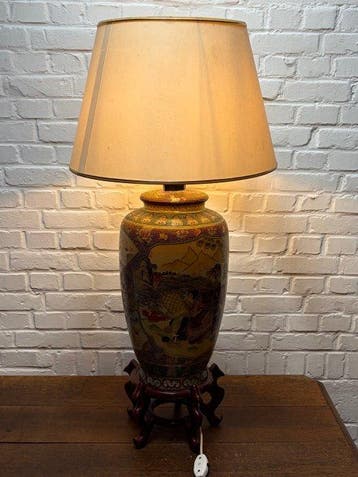 Lamp - Porselein, Hout, Textiel