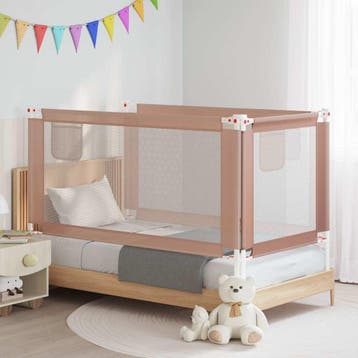 vidaXL Bedhekje peuter 160x25 cm stof taupe, Verzenden, Nieuw