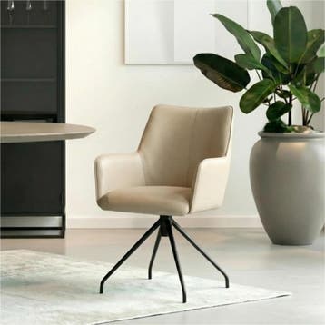 Set van 6 Leren eetkamerstoelen Wave - Toledo Mastic, Huis en Inrichting, Stoelen, Ophalen of Verzenden, Nieuw, Leer, Vijf, Zes of meer stoelen