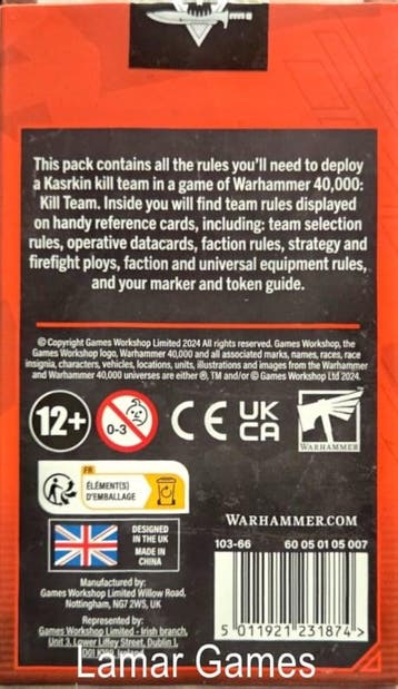 Kill Team Kasrkin datacards (Warhammer nieuw), Ophalen of Verzenden, Nieuw