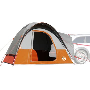 vidaXL Autotent 4-persoons waterdicht grijs en oranje, Verzenden, Nieuw, Tot en met 2