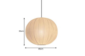 Hanglamp ORGANIC 35 cm natuurlijke stoffen kap goudkleurig, Ophalen of Verzenden, Nieuw
