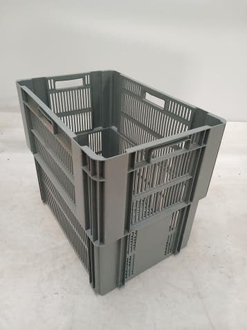Nestbare Stapelkrat, 600x400x500 mm, euronorm, grijs, 40 tot 60 cm, 50 tot 75 cm, Nieuw, Ophalen of Verzenden