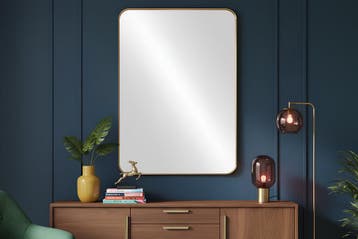 Wandspiegel AMSTERDAM 100 cm aluminium goud - 48234, Huis en Inrichting, Ophalen of Verzenden, Nieuw