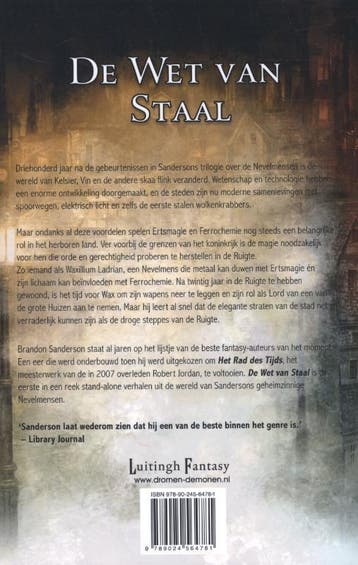 De wet van staal / Wax and Wayne serie 9789024564781, Verzenden, Zo goed als nieuw, Brandon Sanderson