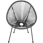 Tuinstoel - Draad - Rotan - Grijs  - 87 x 70 x 73 CM, Ophalen of Verzenden, Nieuw