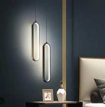 Zwart-Gouden LED Hanglamp – Moderne Plafondlamp voor Woonkam, Verzenden, Nieuw