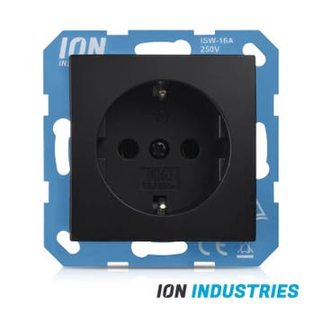 ION INDUSTRIES - Wandcontactdoos E1 mat zwart, Verzenden, Nieuw, Overige fittingen