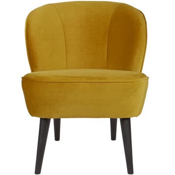 WOOOD Sara Fauteuil Velvet oker — nieuw, Nieuw