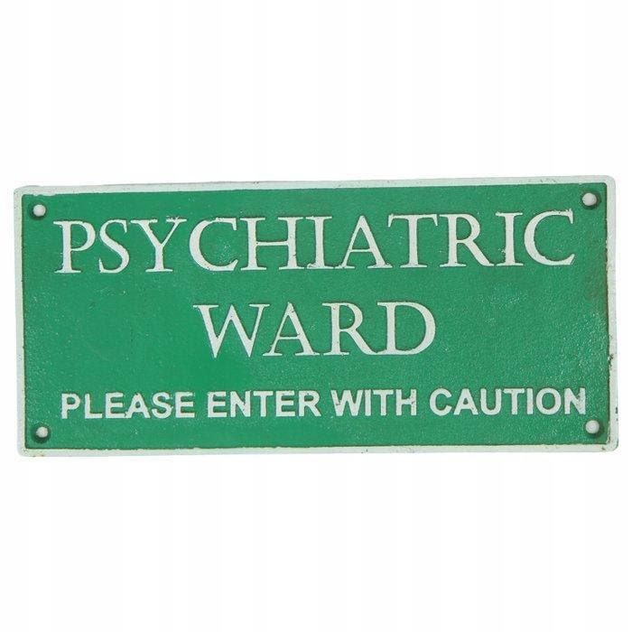 Reclamebord - Psychiatrische afdeling - Gietijzer, Antiek en Kunst, Curiosa en Brocante