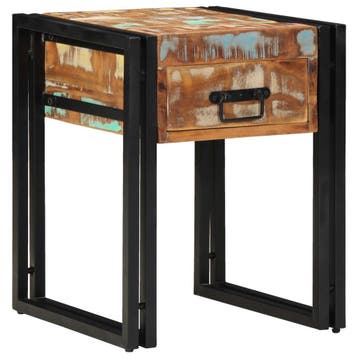 vidaXL Bijzettafel met lade 40 x 40 x 50 cm Massief, Huis en Inrichting, Verzenden, Nieuw