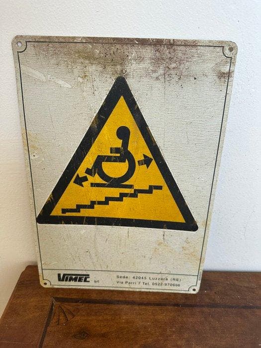 vimec - Vintage reclamebord Vimec - Verkeersbord - Metaal, Antiek en Kunst, Antiek | Wandborden en Tegels