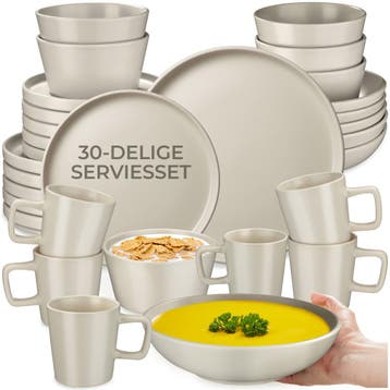 Serviesset Una, van aardewerk, voor 6 personen, Huis en Inrichting, Keuken | Servies, Verzenden, Nieuw