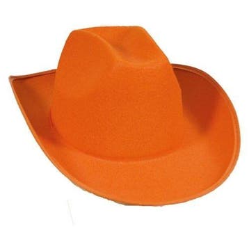 Cowboyhoed Dallas vilt oranje, Verzenden, Nieuw, Feestartikel
