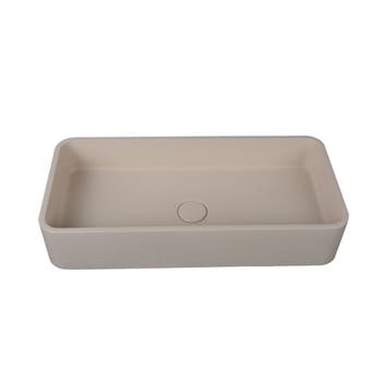 Waskom Siro 60x28x12cm beton rechthoek beige inclusief, Verzenden, Nieuw