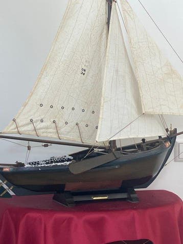 Maritieme objecten - Botter U -34 uit Urk - Hout, Katoen-