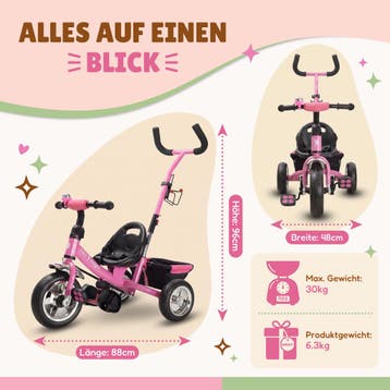 Kinderdriewieler Free Angel Metaal Roze (Kinderfietsen), Verzenden, Nieuw