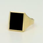 Ring - 14 karaat Geel goud - Onyx, Sieraden, Tassen en Uiterlijk, Ringen, Nieuw