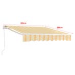 Zonnescherm Bitonto luifel handbediend met knikarm 300x250 c, Verzenden, Nieuw