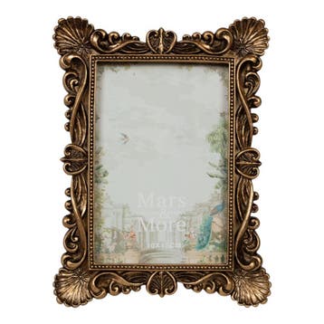 Fotolijst rechthoek schelp goud 15,2x2,4x20,4cm, Verzenden, Nieuw