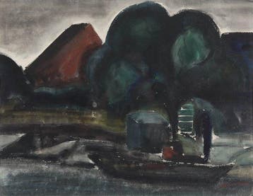Dirk Filarski (1885-1964) - Bootje, Koedijk, Antiek en Kunst, Kunst | Schilderijen | Klassiek