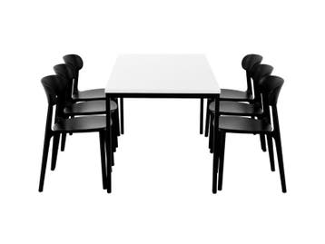 Kantinetafel PRIME 200x100 cm inclusief 6 Steppel kunststof, Huis en Inrichting, Ophalen of Verzenden, Nieuw