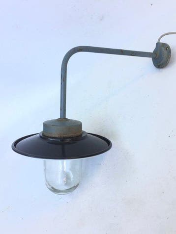 BH5 - Wandlamp - Glas en metaal - Vintage Industriële