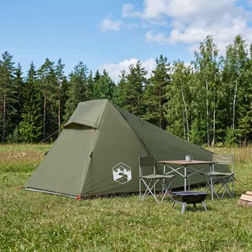 vidaXL Tunneltent 215 x 100 x 90 cm Olijfgroen Polyester en, Verzenden, Nieuw, Tot en met 2