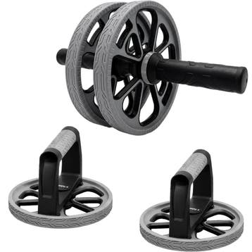 Buikspierwiel / Opdruksteunen - 3-in-1, Sport en Fitness, Verzenden, Nieuw, Buik, Buikspierwiel
