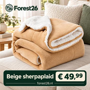 Sherpa plaid beige 150x200 cm – zachte woondeken – nieuw, Verzenden, Beige, Nieuw, Sherpadeken