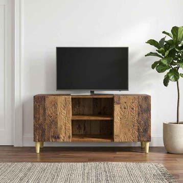 vidaXL TV-kast 102 x 34,5 x 50 cm Oud hout Bewerkt hout, Minder dan 50 cm, Verzenden, Nieuw, Minder dan 100 cm
