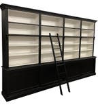 Boekenkast zwart- wit met trap Breda XXL 400 x 240cm, Ophalen of Verzenden, Nieuw