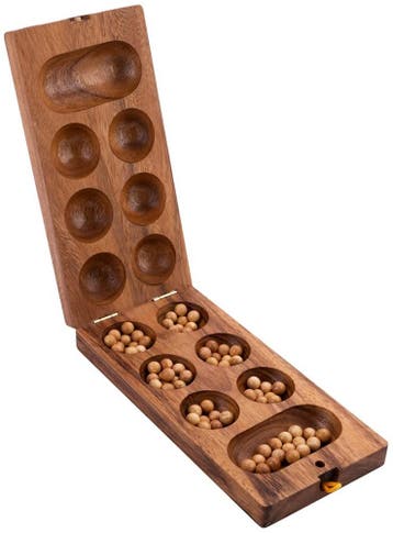 Kalaha Opklapbaar Acacia Hout ( 53x13cm) | HOT Games -, Hobby en Vrije tijd, Gezelschapsspellen | Bordspellen, Verzenden, Nieuw