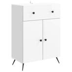 vidaXL Dressoir met lade Hoogglans Wit 66 x 34,5 x 90 cm, Verzenden, Nieuw, Overige houtsoorten, Minder dan 50 cm