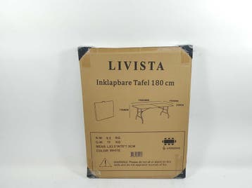 Livista Vouwtafel 180x70 cm - Wit, Verzenden, Nieuw