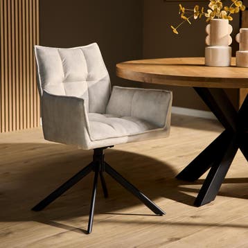 Draaibare eetkamerstoel Dani Champagne Velvet | Starfurn, Ophalen of Verzenden, Nieuw