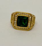 Vrijmetselaarsring met symbool Kompas en Passer en mystiek