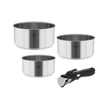 Teesa Pannenset RVS 3-delig – 1, 3 & 6 Liter – Afneembare, Ophalen of Verzenden, Nieuw