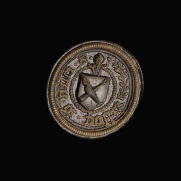 Middeleeuws Brons Heraldische zegelmatrijs van de familie De